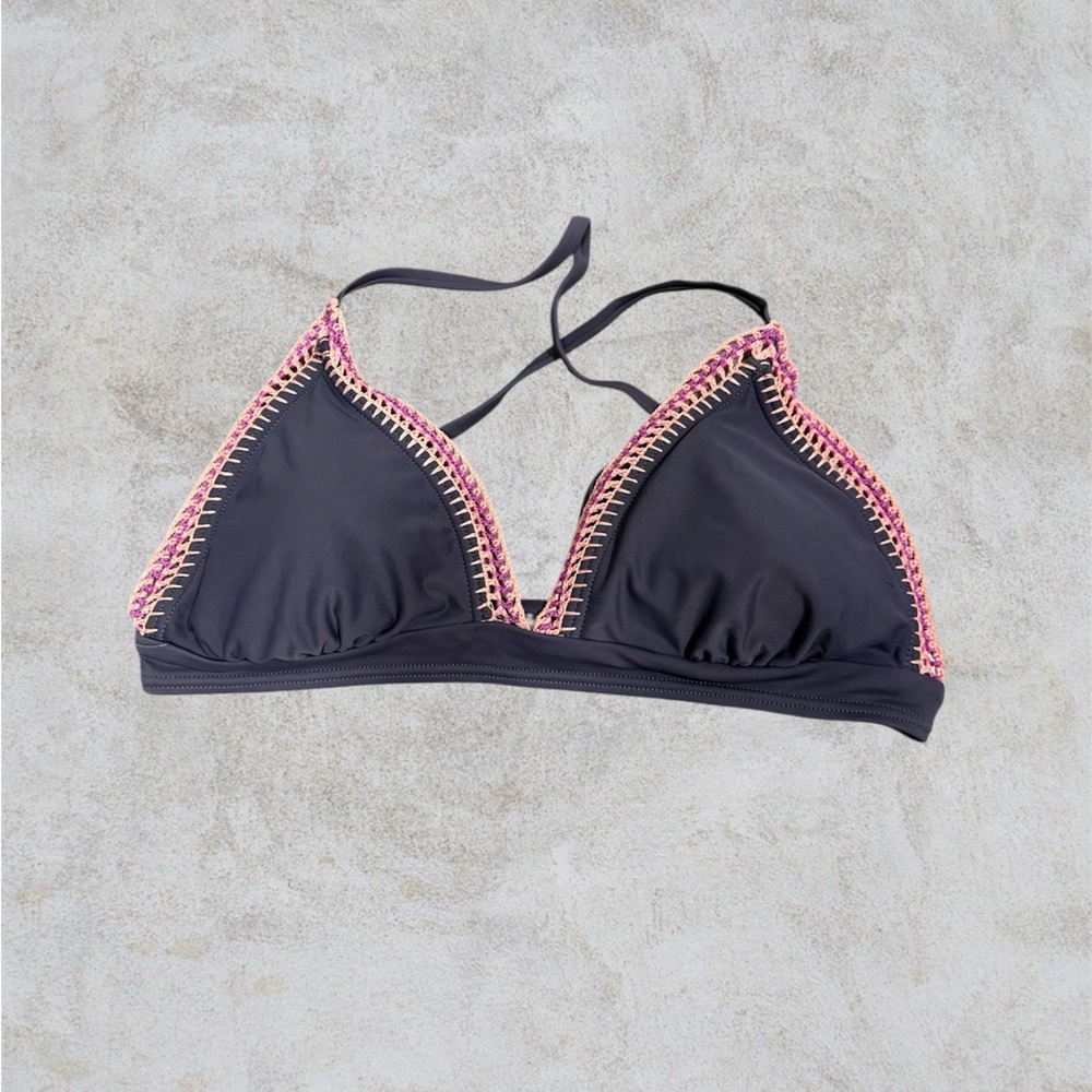 Xhilaration Black and Pink Swim Top